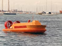 AP1-88 hovercraft testing model at sea